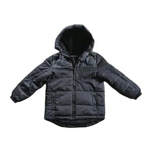Members Only Boys Sz 6 Camo & Black Hooded Puffer Jacket Winter Coat - Excellent